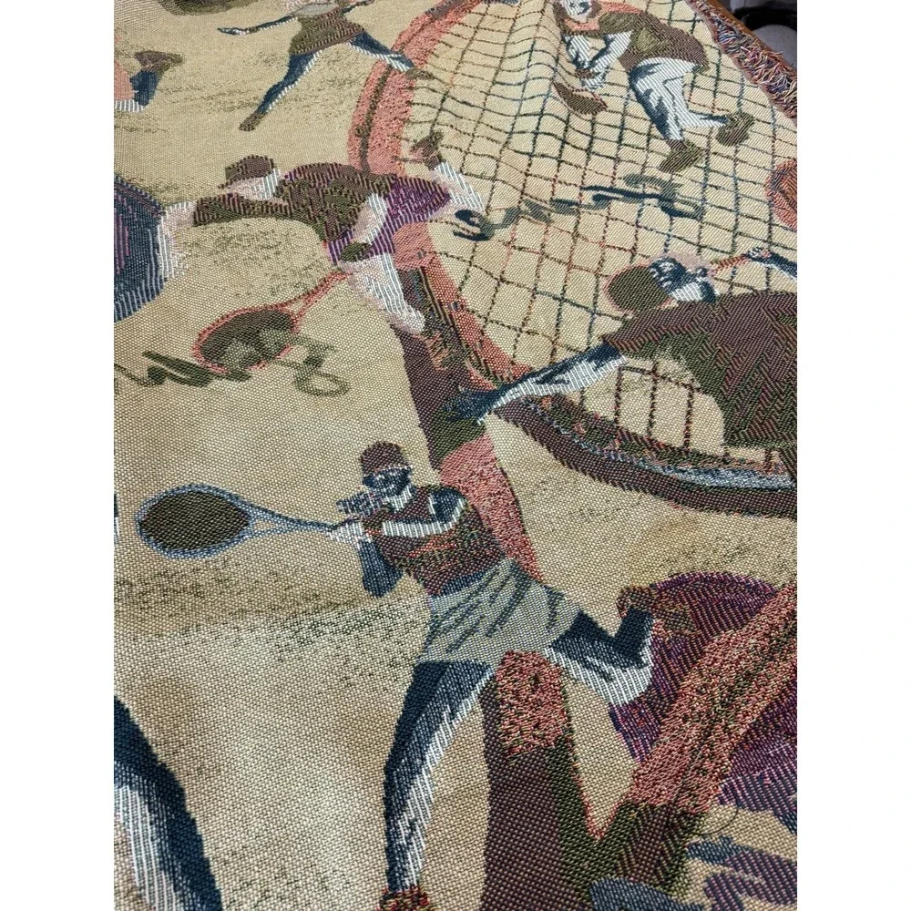 Tapestry Tennis Throw Ultimate Sports Woven Blankets Made In USA 70‎ X 52